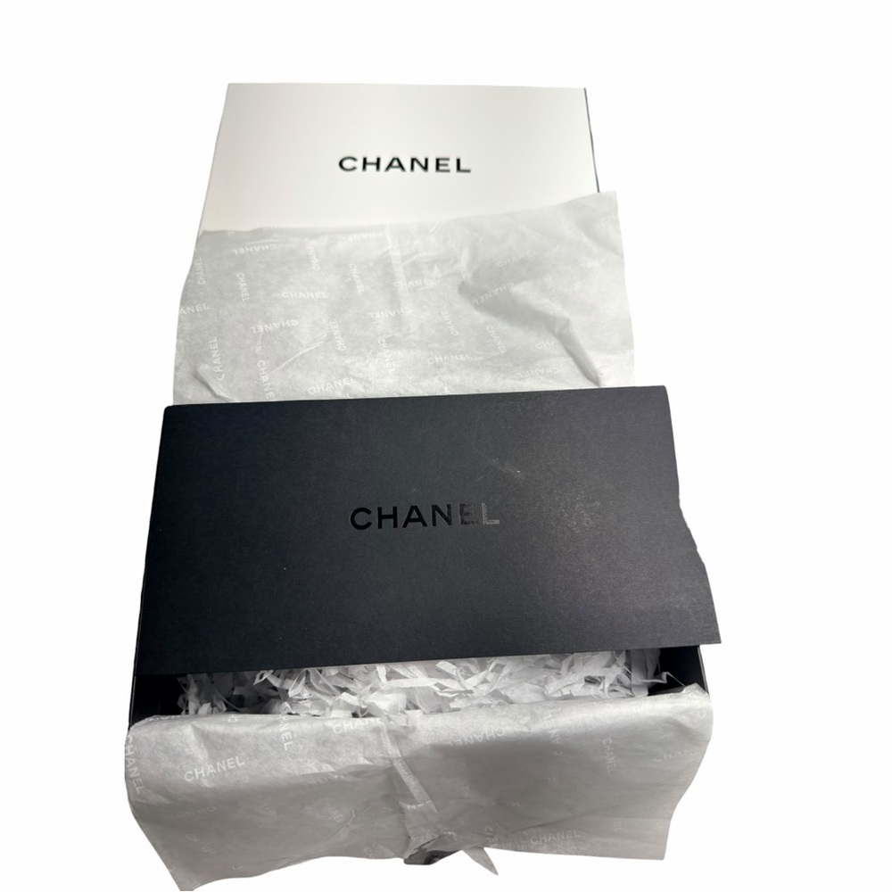 Chanel Authentic Gift Box & Envelope, Stamp Wrap w/ Logo Gold Ribbon & Packaging - Picture 6 of 10